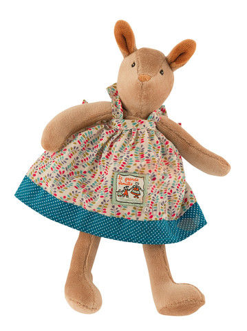  grande famille soft toy tiny blanche the deer brown blue dress 